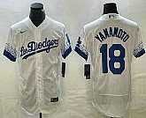 Men's Los Angeles Dodgers #18 Yoshinobu Yamamoto White 2022 City Connect Flex Base Stitched Jersey,baseball caps,new era cap wholesale,wholesale hats